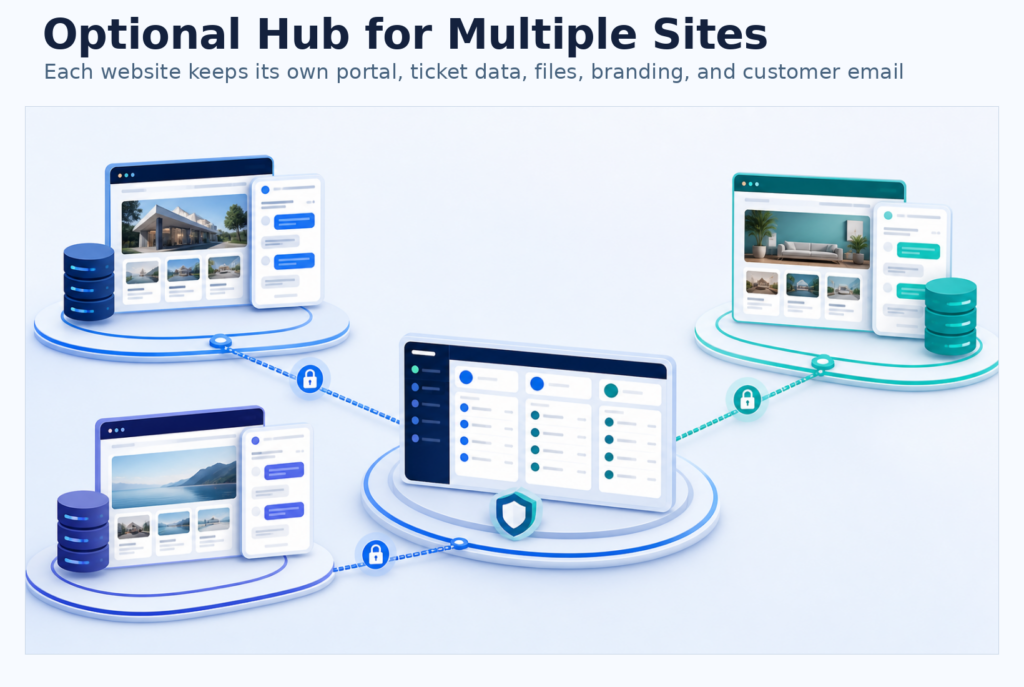 Optional customer-controlled Hub connecting complete support installations