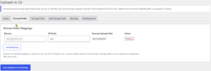 Uploads to S3 domain prefix mapping screen for separating S3 paths by website domain